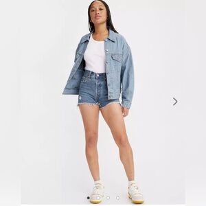 Levi's® Premium RIBCAGE Button Fly Noe Departure Dark Wash WOMEN'S SHORTS Sz 31